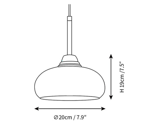 Cream Glass Pendant Lamp — Dimension drawings 1
