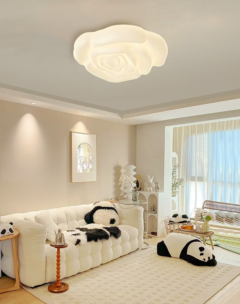 Cream Rose Acrylic Ceiling Lamp