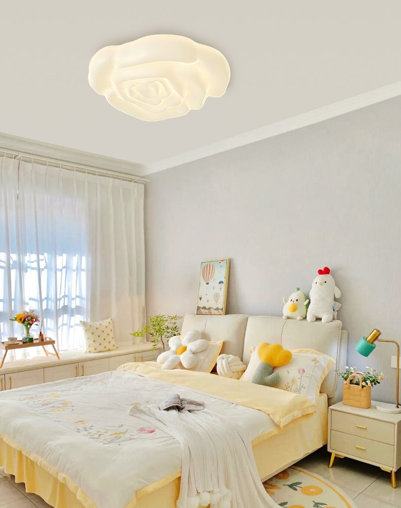 Cream Rose Acrylic Ceiling Lamp