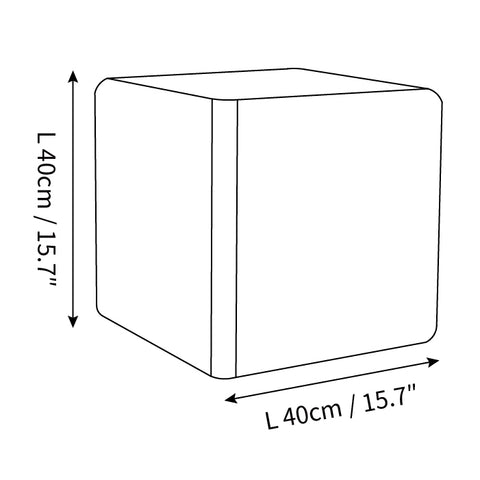 L 15.7″ x H 15.7″ / L 40cm x H 40cm