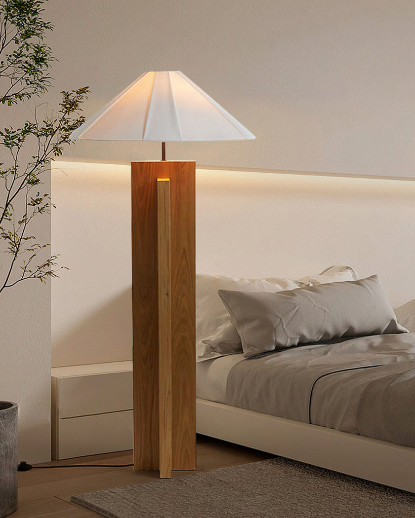 Crossbase Wooden Floor Lamp