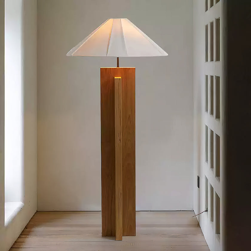 Crossbase Wooden Floor Lamp