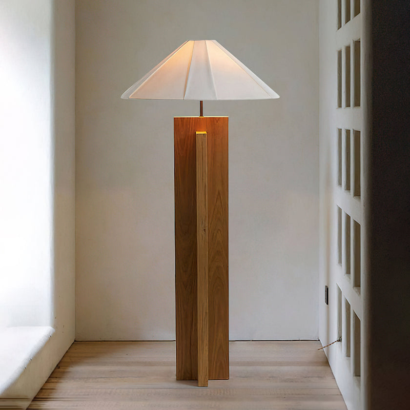 Crossbase Wooden Floor Lamp