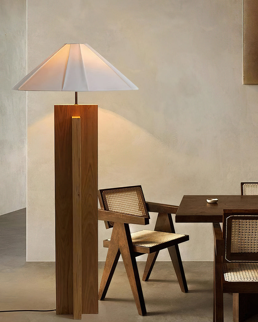 Crossbase Wooden Floor Lamp