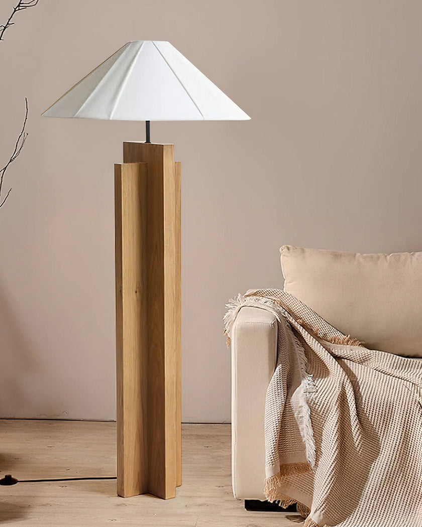 Crossbase Wooden Floor Lamp