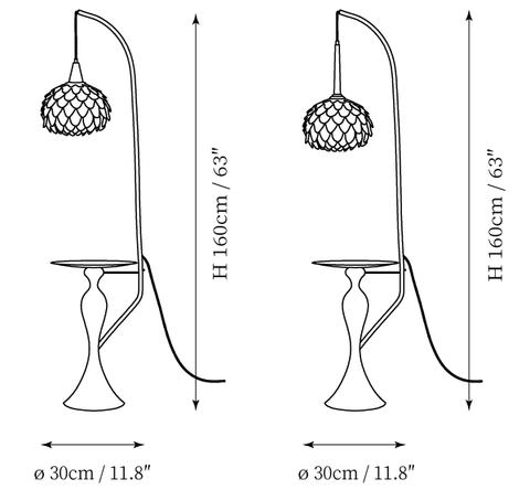 Lampadaire Curvatura — Plans de dimensions 1