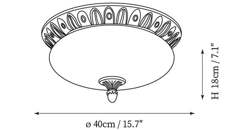 Deltana Alabaster-Deckenleuchte — Maßzeichnungen 2