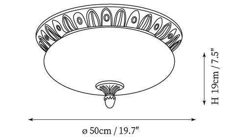 Deltana Alabaster-Deckenleuchte — Maßzeichnungen 3