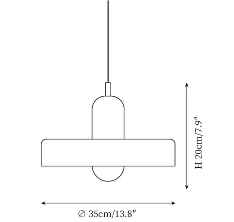 Disc Orb Pendant Light — Dimension drawings 1