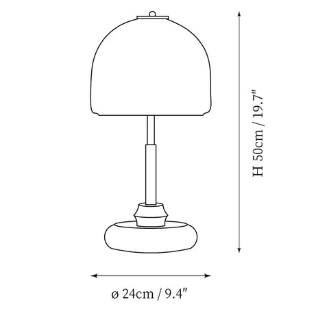Lampada da Tavolo Domari — Disegni dimensionali 1