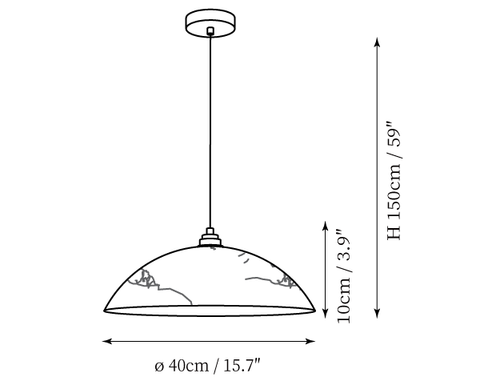 Dome Albast Hanglamp — Dimensioentekeningen 1