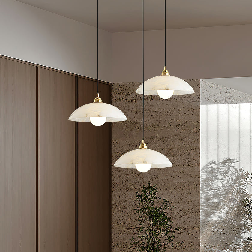 Dome Alabaster Swag Lights