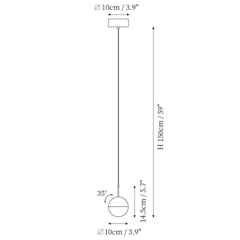 Candeeiro Suspenso LED Dora — Desenhos técnicos 1