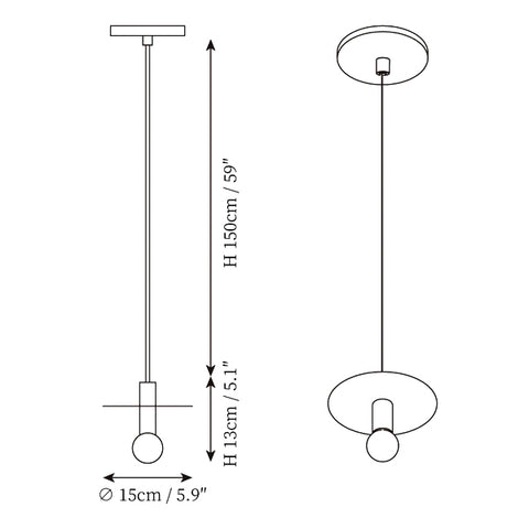Sospensione Dot — Disegni dimensionali 1