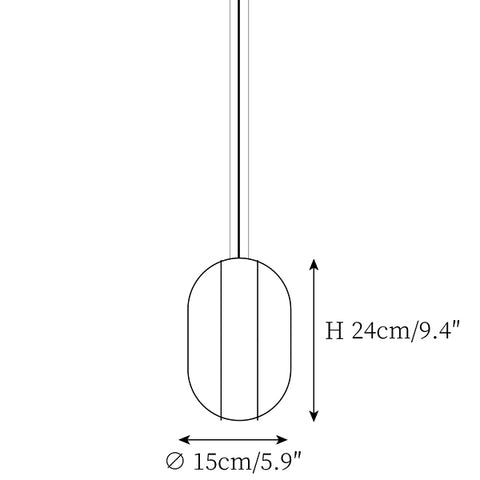 ∅ 5.9″ x H 9.4″ / Dia 15cm x H 24cm