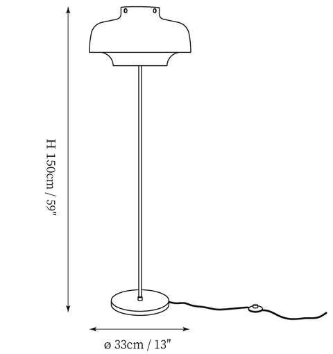 Lampada da Terra Edwin — Disegni dimensionali 1