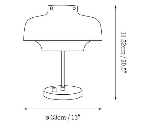 Lampada da Tavolo Edwin — Disegni dimensionali 1