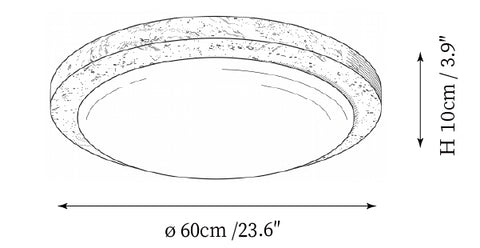 ∅ 23.6″ x H 3.9″ / Dia 60cm x H 10cm