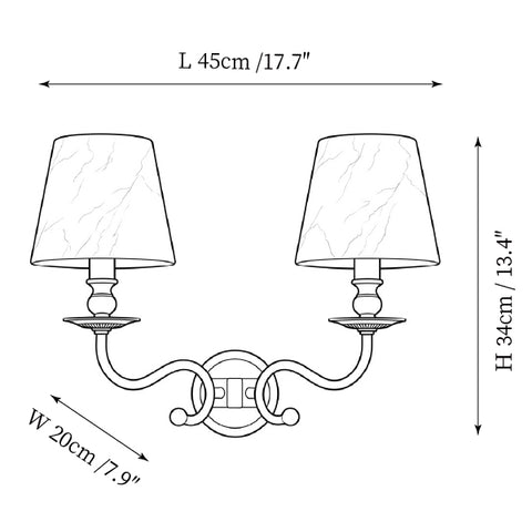 Aplique de pared Elspeth de alabastro — Planos de dimensiones 2