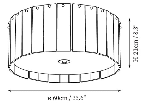 8-Lights: ∅ 23,6″ x H 8,3″ / Dia 60cm x H 21cm