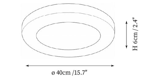 ∅ 15,7″ x H 2,4″ / Dia 40cm x H 6cm