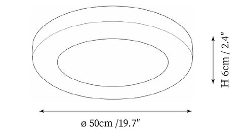 ∅ 19,7″ x H 2,4″ / Dia 50cm x H 6cm