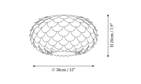 Erges Plafondlamp — Dimensioentekeningen 1