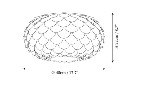 Erges Plafondlamp — Dimensioentekeningen 2