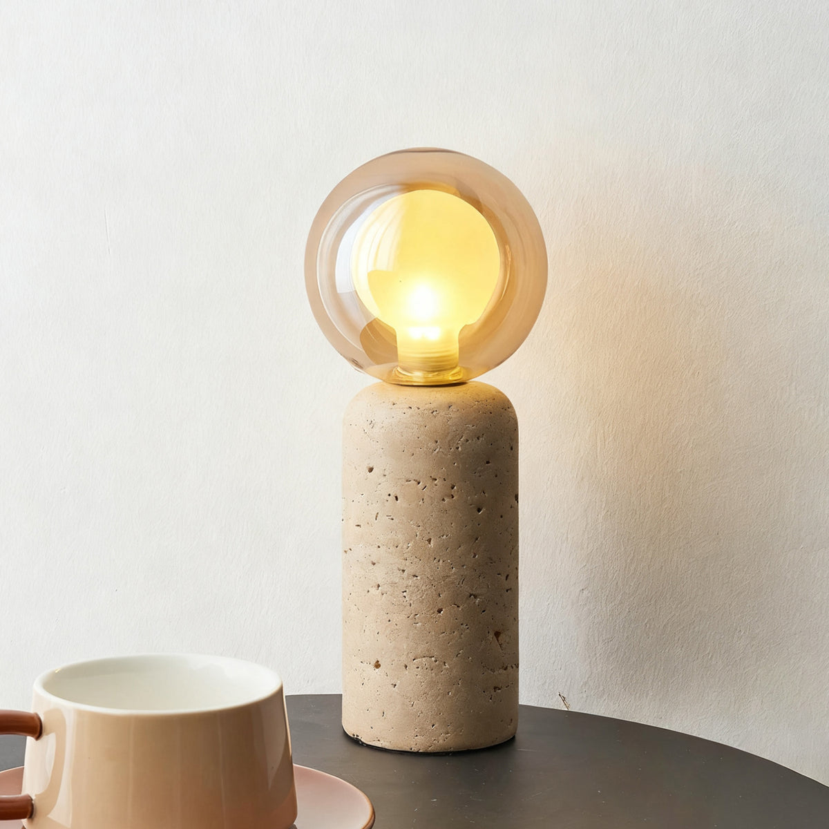 Este Travertine Table Lamp – detail 2