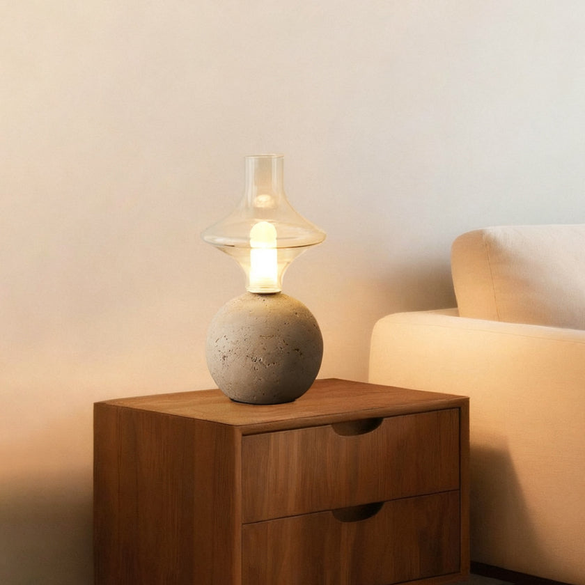 Este Travertine Table Lamp