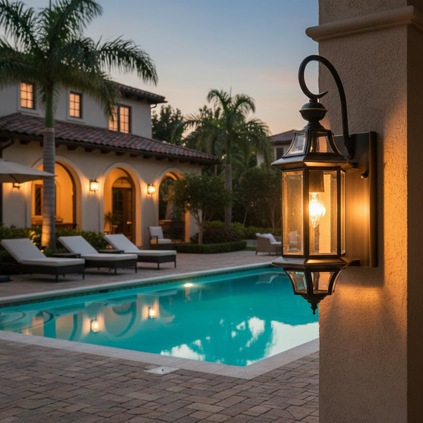 European Style Garden Brass Wall Lamp