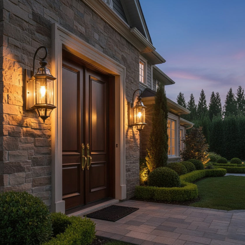 European Style Garden Brass Wall Lamp