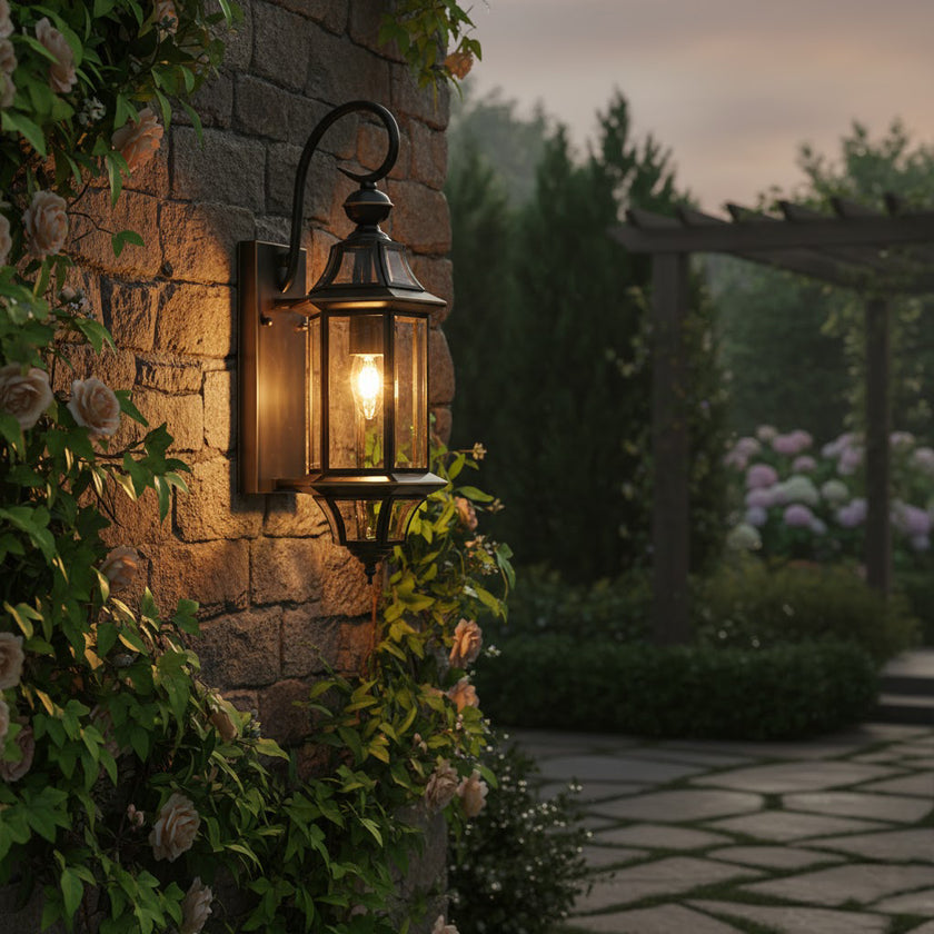 European Style Garden Brass Wall Lamp