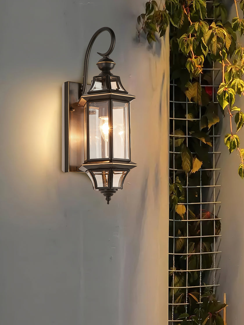 European Style Garden Brass Wall Lamp