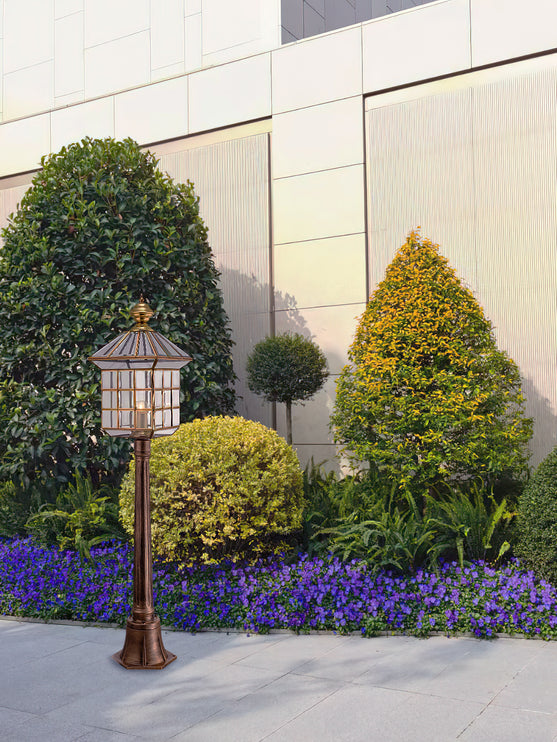 European Style Garden Retro Brass Column Lamp