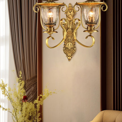 European Style Palace Brass Wall Lamp