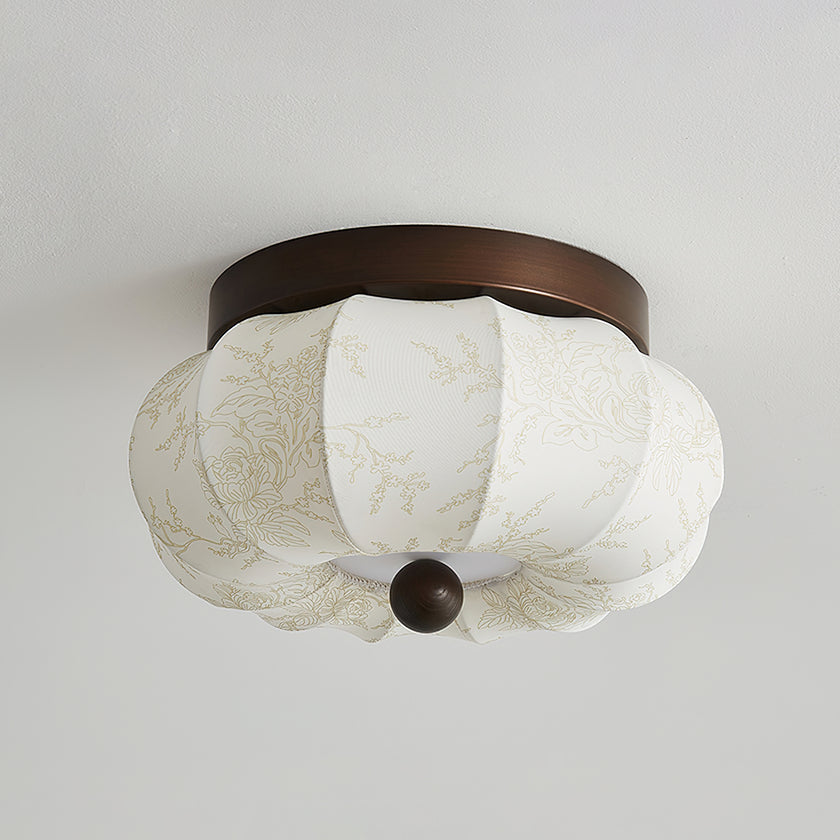 Fabric Pumpkin Ceiling Light