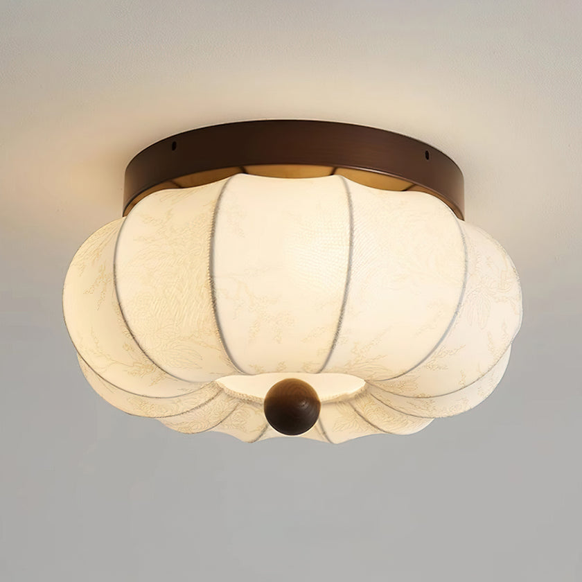 Fabric Pumpkin Ceiling Light