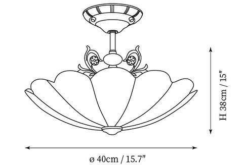 ∅ 15.7″ x H 15″ / Dia 40cm x H 38cm