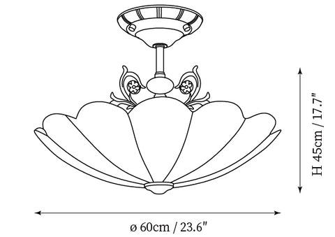 ∅ 23.6″ x H 17.7″ / Dia 60cm x H 45cm