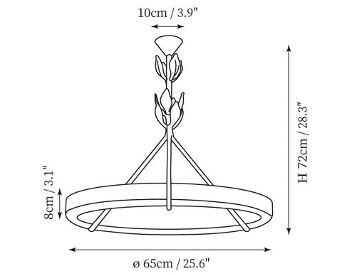 Lustre Flora — Plans de dimensions 1