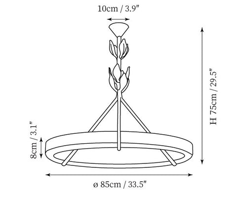 Lustre Flora — Plans de dimensions 2