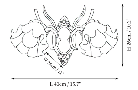 Arandela Floral Glass — Desenhos técnicos 2