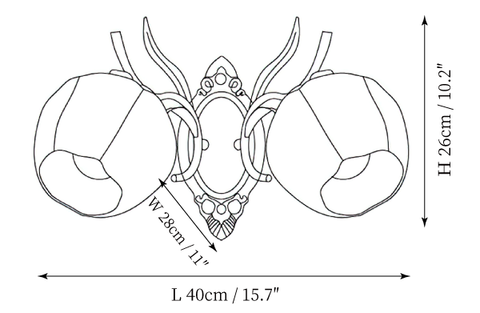 Arandela Floral Glass — Desenhos técnicos 3