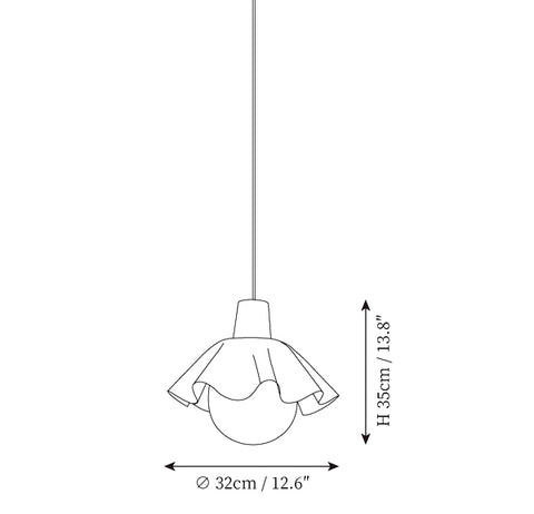 Suspension Luminaire en Verre Floral — Plans de dimensions 1