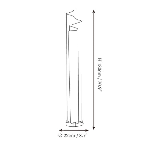 Flow Arc Mera Floor Lamp — Dimension drawings 1