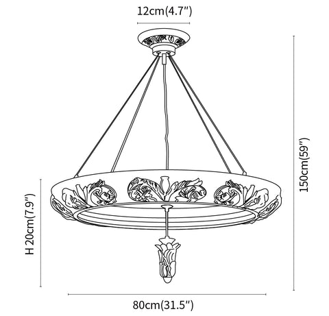 Candelabro de Relevo com Padrão de Flores — Desenhos técnicos 2