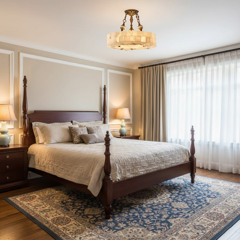 Fluted Alabaster Ceiling Lamp