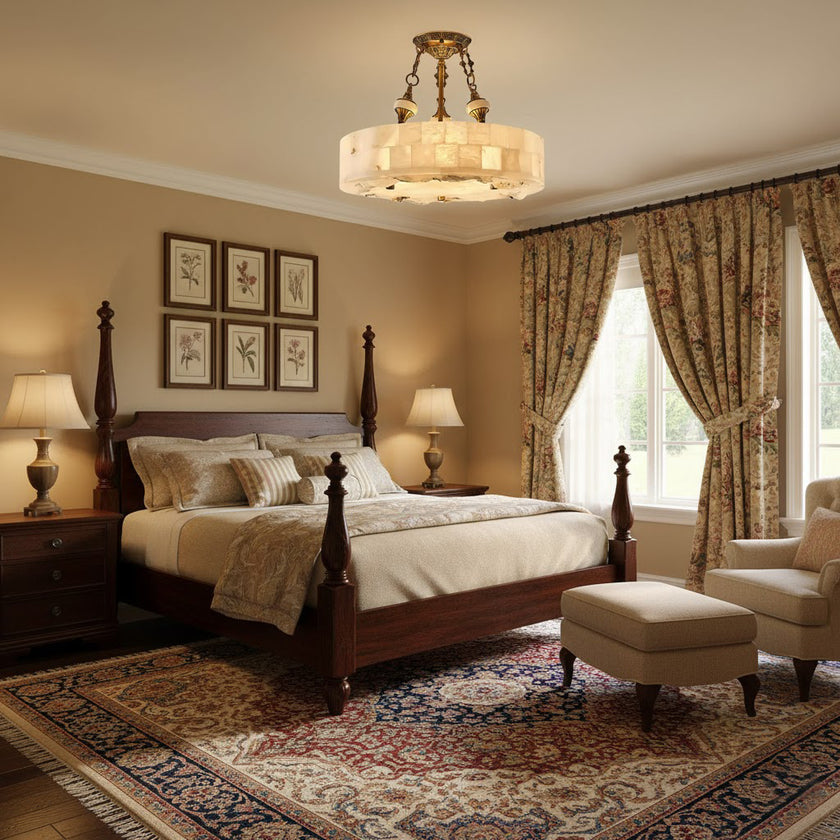 Fluted Alabaster Ceiling Lamp