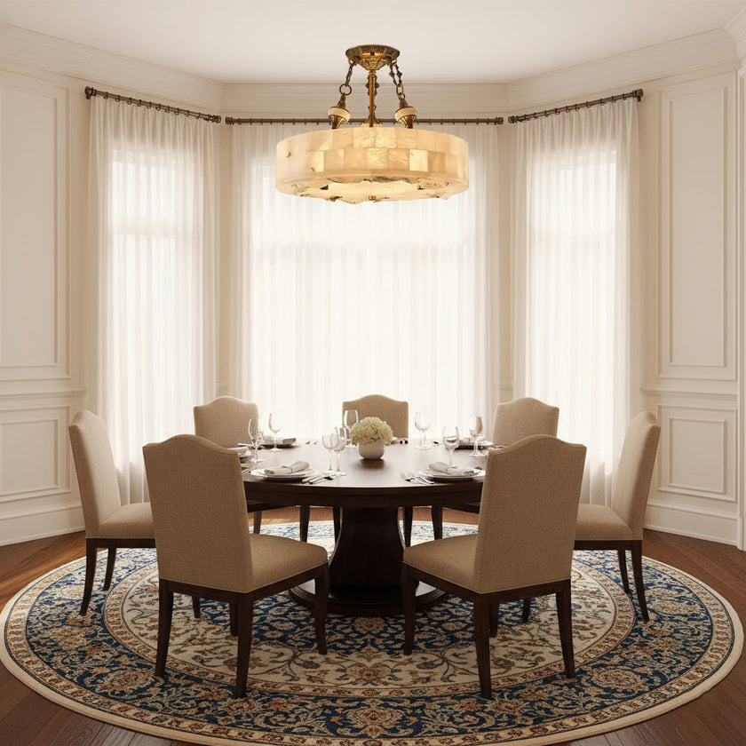 Fluted Alabaster Ceiling Lamp